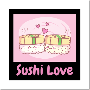kawaii sushi love Posters and Art